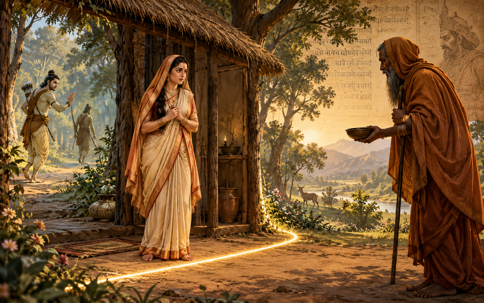 Artistic interpretation of the Lakshmana Rekha legend