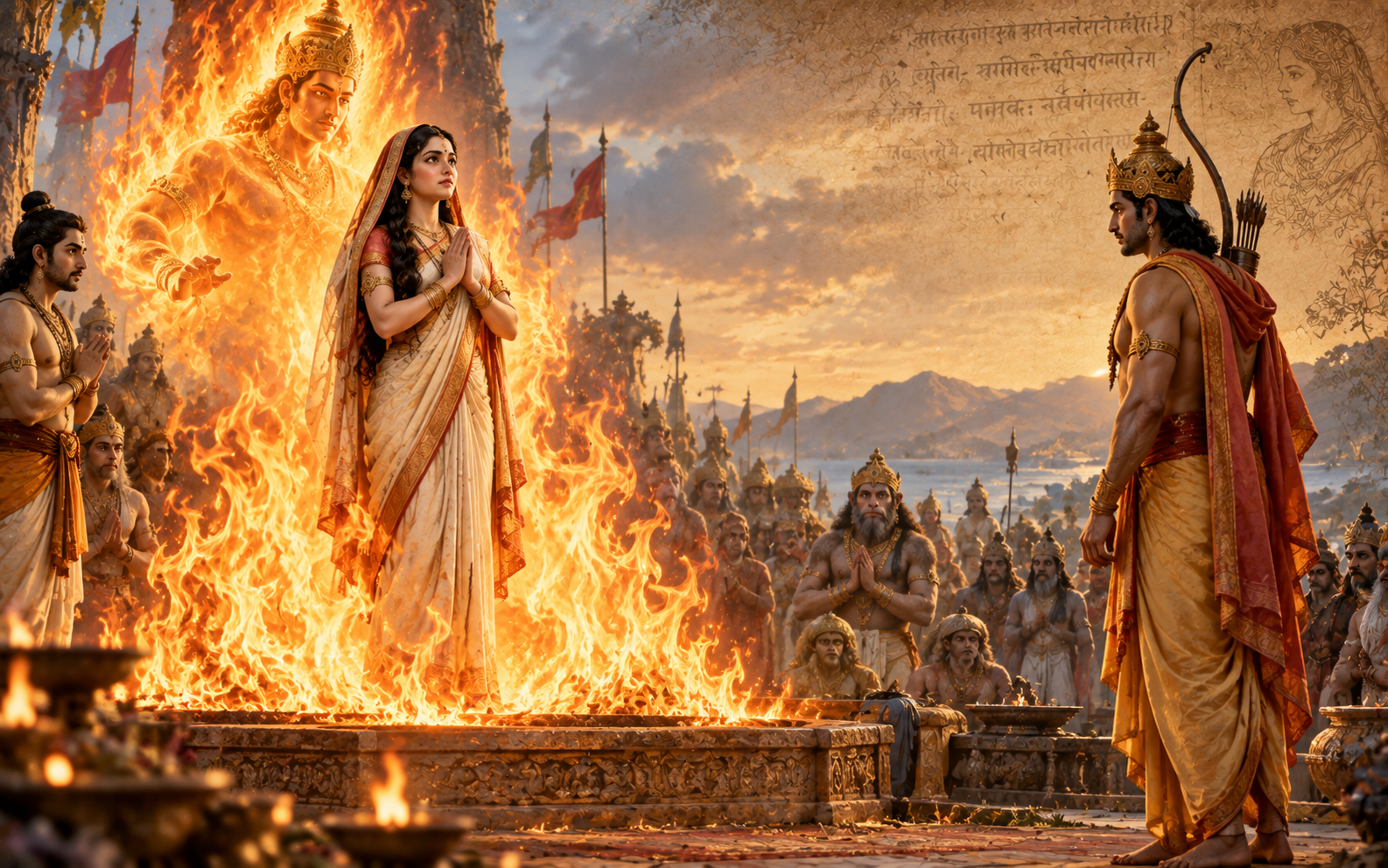 Ancient depiction of the Agni Pariksha episode